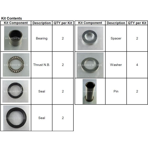 Svinglager KX250/450F 06-16/15, KLX450R 08-