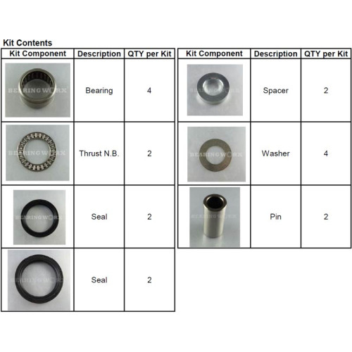 Svinglager YZ250F 06-13, WR250F 06-14, YZ450F 06-09, WR450F 06-15, YZ250 06-