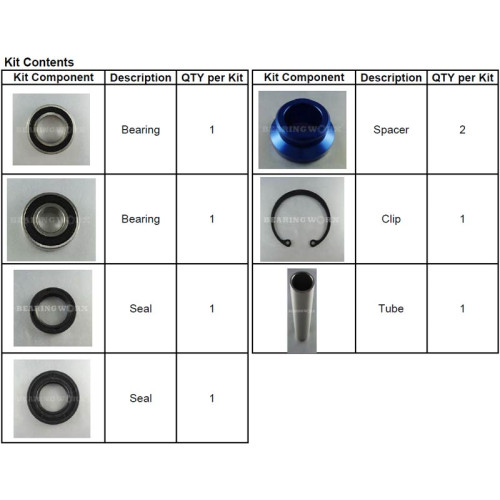 Hjulrenovering Bak - YZ125 02- / YZ250 02- / YZ250F 02-08 / YZ426F 02 / YZ450F 0