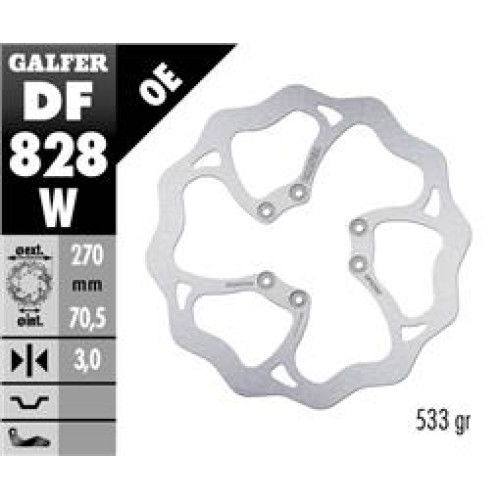 Galfer Wave framskiva fast 270mm - TM 00-