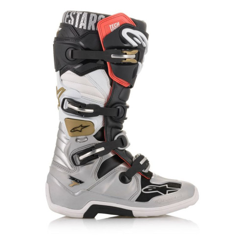 Alpinestars Stövel Tech 7 Svart/Silver/Vit/Guld 49