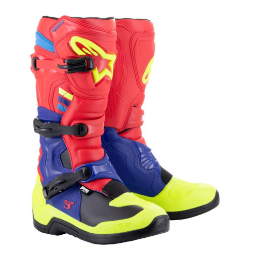 Alpinestars Stövel Tech 3 Röd/Blå/Gul Fluo 43