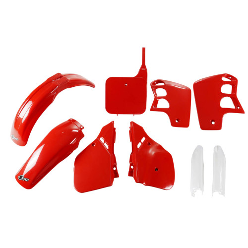 UFO Plastkit med Gaffelbensskydd Honda red