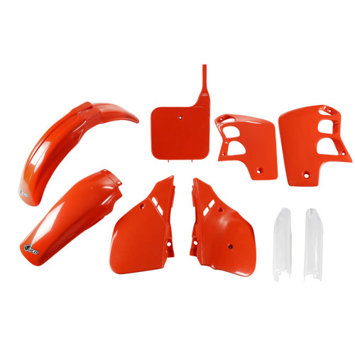 UFO Plastkit med Gaffelbensskydd Honda orange CR 90