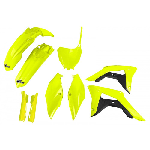 UFO Plastkit med Gaffelbensskydd Honda neon yellow