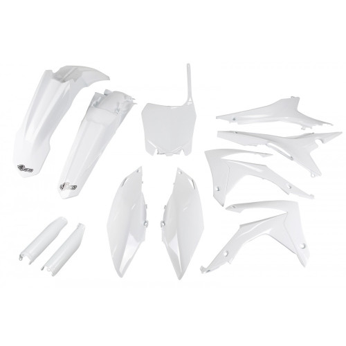 UFO Plastkit med Gaffelbensskydd Honda white