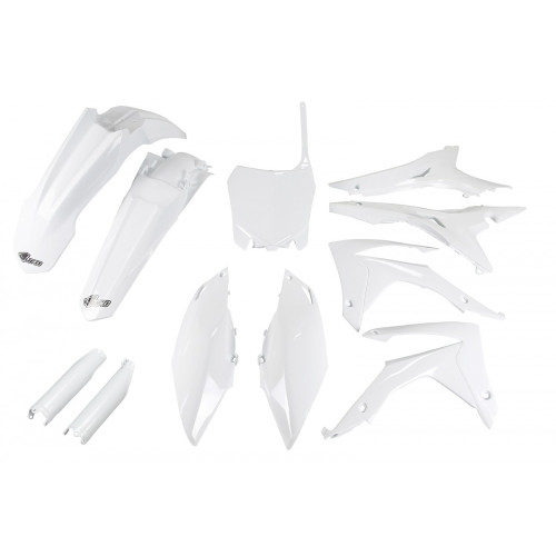 UFO Plastkit med Gaffelbensskydd Honda white