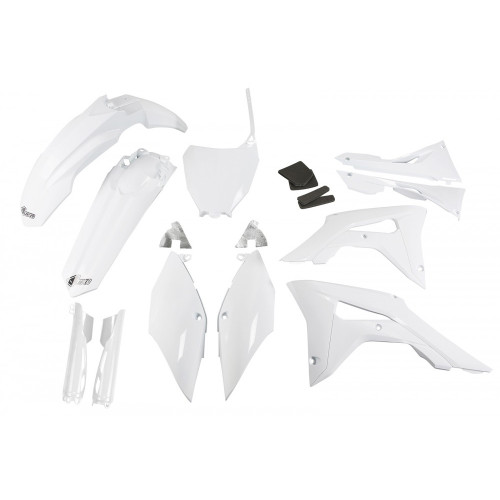 UFO Plastkit med Gaffelbensskydd Honda white