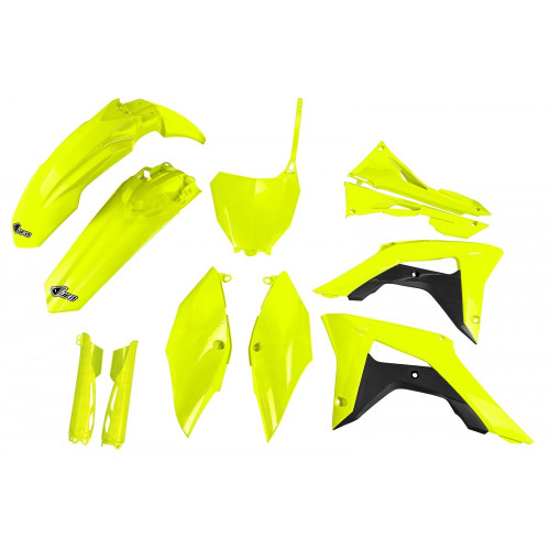 UFO Plastkit med Gaffelbensskydd Honda neon yellow