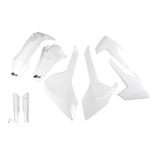 UFO Plastkit med Gaffelbensskydd Husqvarna white