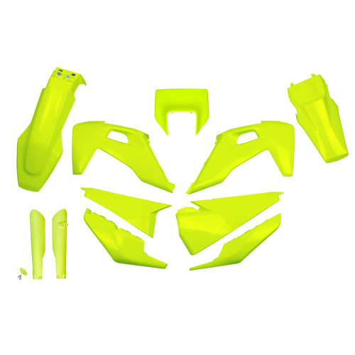 UFO Plastkit med Gaffelbensskydd Husqvarna neon yellow