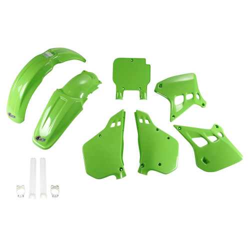 UFO Plastkit med Gaffelbensskydd Kawasaki green