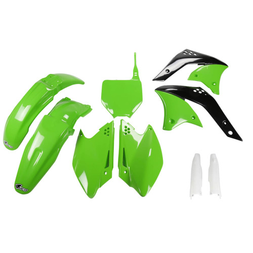 UFO Plastkit med Gaffelbensskydd Kawasaki green