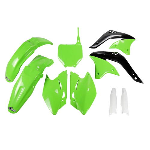 UFO Plastkit med Gaffelbensskydd Kawasaki green