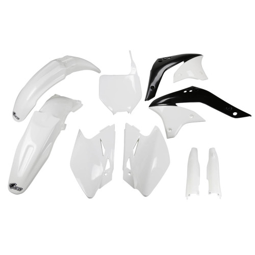 UFO Plastkit med Gaffelbensskydd Kawasaki white