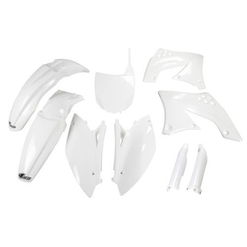 UFO Plastkit med Gaffelbensskydd Kawasaki white