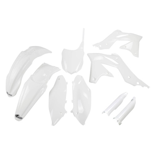 UFO Plastkit med Gaffelbensskydd Kawasaki white