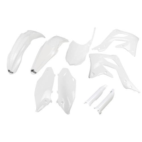 UFO Plastkit med Gaffelbensskydd Kawasaki white