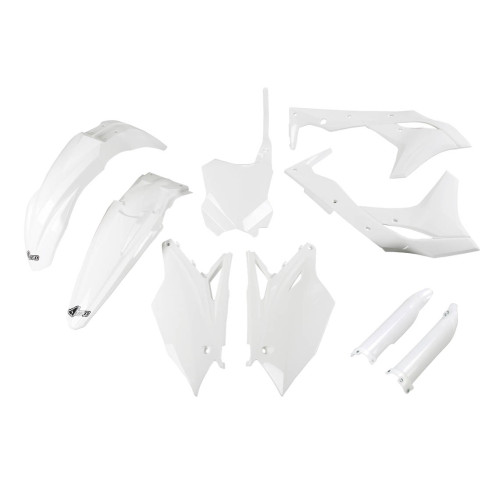 UFO Plastkit med Gaffelbensskydd Kawasaki white