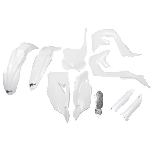 UFO Plastkit med Gaffelbensskydd Kawasaki white