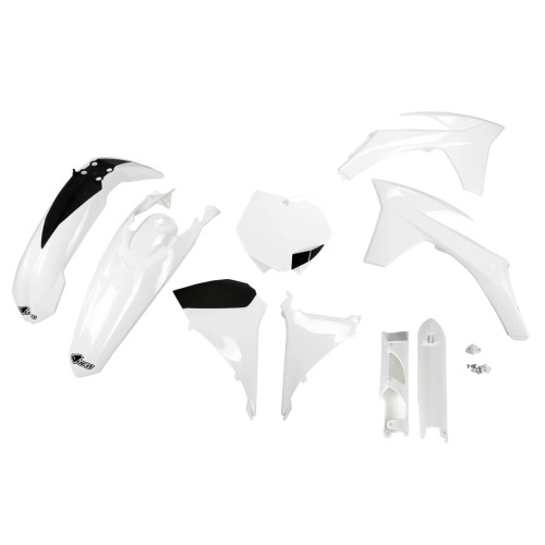 UFO Plastkit med Gaffelbensskydd Ktm white