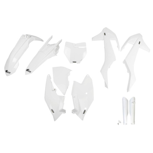 UFO Plastkit med Gaffelbensskydd Ktm white