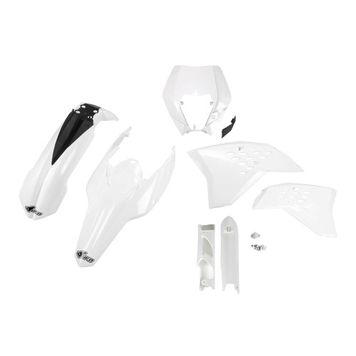 UFO Plastkit med Gaffelbensskydd Ktm white