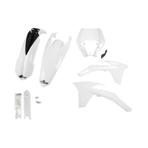 UFO Plastkit med Gaffelbensskydd Ktm white