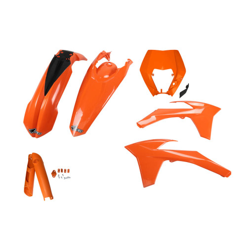 UFO Plastkit med Gaffelbensskydd Ktm orange