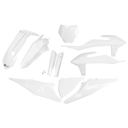 UFO Plastkit med Gaffelbensskydd Ktm white