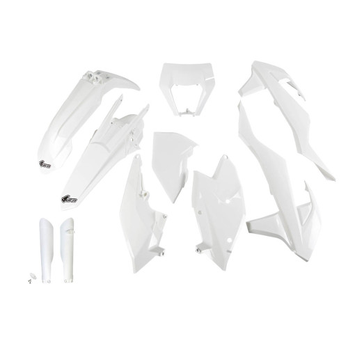 UFO Plastkit med Gaffelbensskydd Ktm white