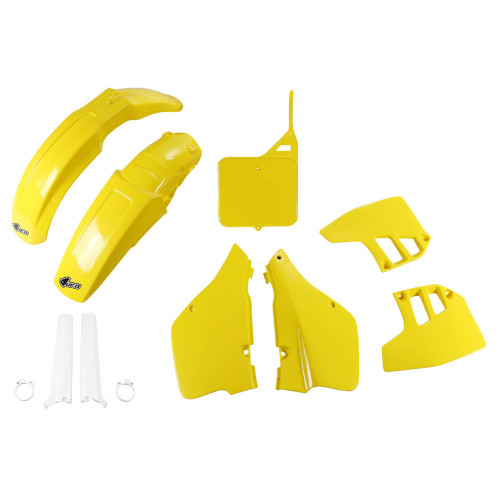 UFO Plastkit med Gaffelbensskydd Suzuki yellow