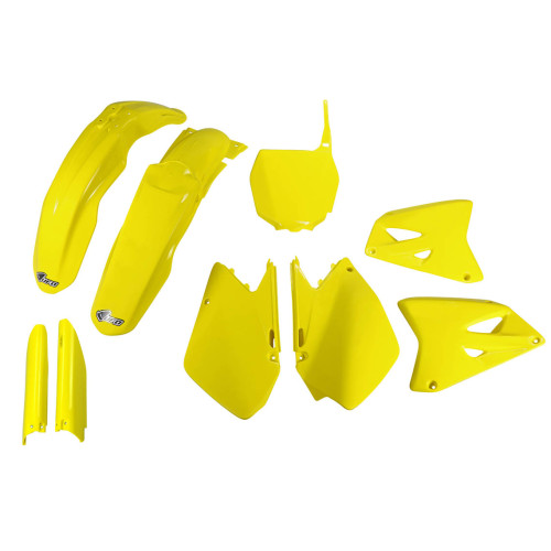 UFO Plastkit med Gaffelbensskydd Suzuki yellow