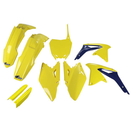 UFO Plastkit med Gaffelbensskydd Suzuki yellow