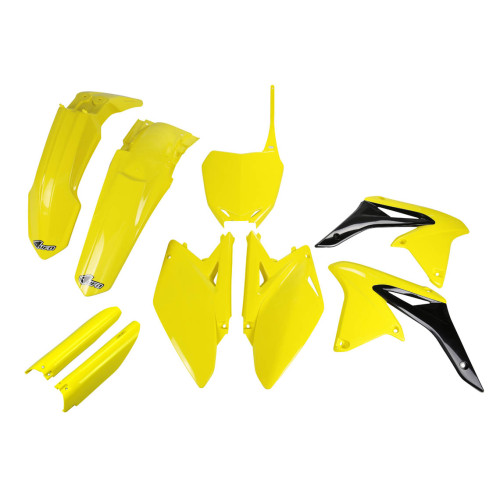 UFO Plastkit med Gaffelbensskydd Suzuki yellow