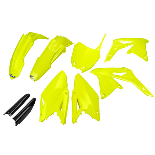 UFO Plastkit med Gaffelbensskydd Suzuki neon yellow