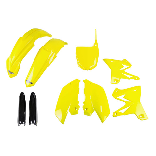 UFO Plastkit med Gaffelbensskydd Yamaha yellow