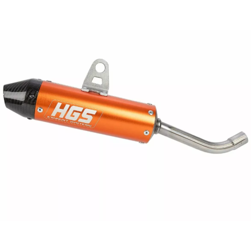 HGS Ljuddämpare Orange Kolfiber End Cap 2T Racing KTM 85 SX 2025