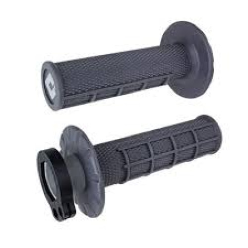 ODI Half Waffle MX Lock-On Grip Set 2 & 4 Stroke Grå